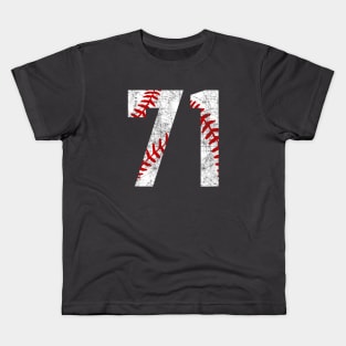 Vintage #71 Baseball Laces Baseball Mom Jersey Love Baseball Kids T-Shirt